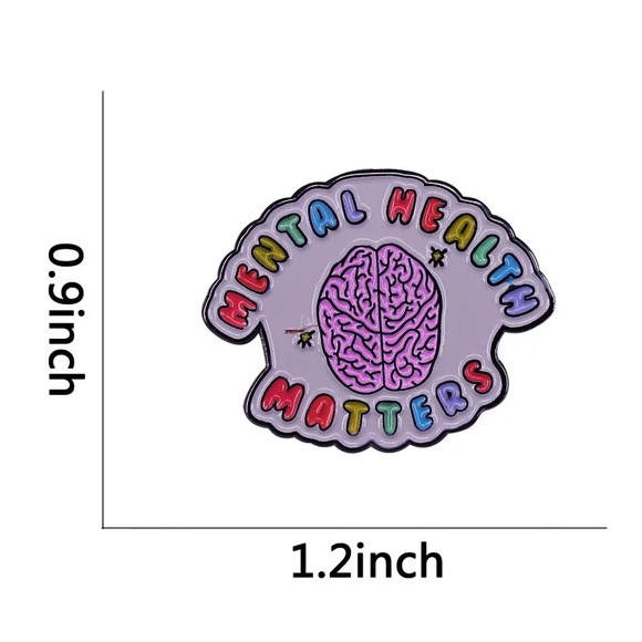 Mental Health Matters Enamel Pin Advocacy Stigma Awareness Psych Counselling Pin - Picture 2 of 8